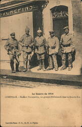 WWI German Soldiers in Luneville, France Postcard