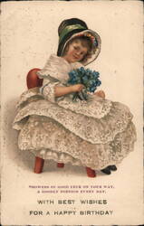 Birthday Girl with Forget-Me-Nots Postcard