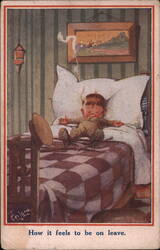 Soldier on Leave, Sleeping Peacefully Postcard