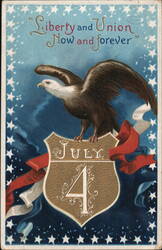 Liberty and Union Now and Forever - Patriotic Eagle Postcard