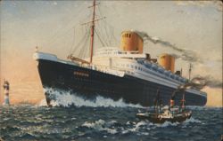 SS Europa Ocean Liner at Sea Postcard