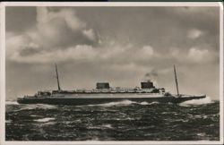 SS Europa Ocean Liner at Sea Postcard