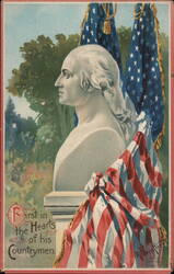 First in the Hearts of his Countrymen - George Washington Bust Postcard