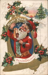 Papa's Delight - Santa Claus with Stocking Postcard