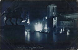 Paris International Exposition 1937 Night View Postcard