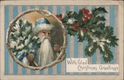 Santa Claus with Holly Sprig Postcard