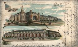 Palace of Transportation & Palace of Manufactures, 1904 World's Fair Postcard