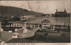 Government Building and Trail, 1904 St. Louis World's Fair Postcard