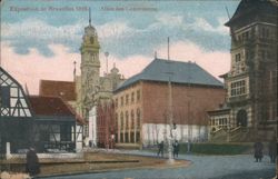 Exposition de Bruxelles 1910. Allée des Concessions Postcard