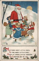 Santa Claus with Children and Toys Postcard