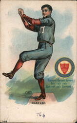 Harvard Baseball Player Postcard