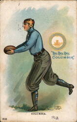 Columbia Football Player Postcard