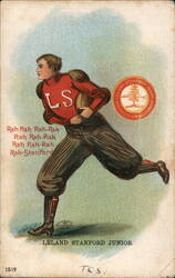 Leland Stanford Junior Football Player Postcard