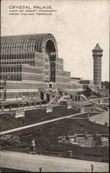 Crystal Palace, View of Great Transept from Italian Terrace Postcard