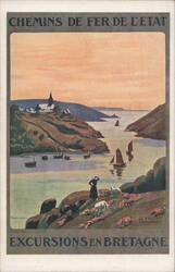 Le Vaudet, Excursions en Bretagne Postcard