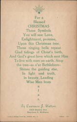 For a Blessed Christmas: Symbols of Love, Enlightenment, Promise Postcard