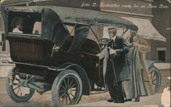 John D. Rockefeller Ready For An Auto Ride Postcard