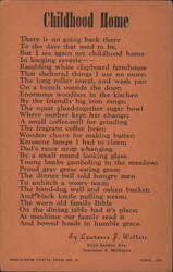 Childhood Home - Poem by Lawrence J. Watters Postcard