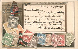 Hungarian Airmail Stamps, Budapest Postcard