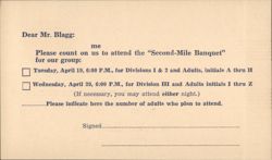 Second-Mile Banquet RSVP Postcard