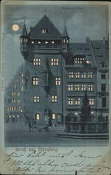 Nassauer Haus, Nuremberg, Germany at Night Postcard