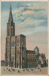 Gruss aus Strassburg i/E. - Münster Postcard