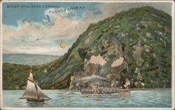 Storm King Near Cornwall, Hudson River NY New York Boats, Ships Postcard Postcard Postcard