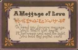 A Message of Love - Japanese Love Message Postcard Postcard