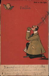 Man Kneeling in Prayer, Nellie Postcard