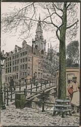 Amsterdam Kloveniersburgwal met Raamgracht Postcard