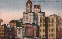 Japanese: Lower Manhattan Skyline, New York Postcard