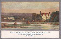 Sir Walter Raleigh's Home in England - Hotel Raleigh, Washington, D.C. Postcard