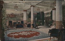 Lobby, Hotel Raleigh, Washington, D.C. Postcard