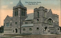 First Presbyterian Church, Long Beach, CA Postcard