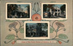 Some of the Pretty Homes of Geneva, NY Postcard