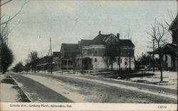 Lincoln Ave., Looking North, Alexandria, IN Postcard