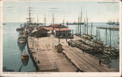 Palafox Street Docks, Pensacola, Florida Postcard