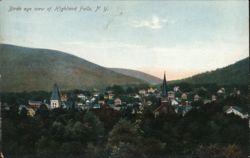 Bird's Eye View of Highland Falls, NY Postcard