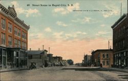 Street Scene in Rapid City, SD Postcard