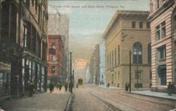 Corner Fifth Avenue and Wood Street, Pittsburgh Postcard