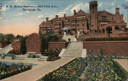 R. B. Mellon Residence, 6500 Fifth Ave., Pittsburgh, PA Postcard