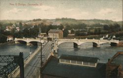 New Y Bridge, Zanesville, Ohio Postcard