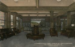 Corner of Main Lobby, Hotel American, Reading, PA Postcard