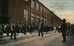 Employees of Westinghouse Electric Leaving Work Postcard