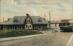 Penna. R.R. Station, Back View, Swissvale, PA Postcard