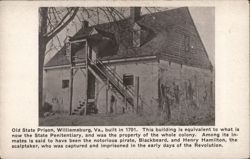 Old State Prison, Williamsburg, VA - Built 1701 Postcard