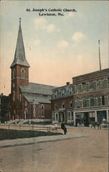 St. Joseph's Catholic Church, Lewiston, ME Postcard