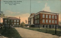 Buchtel College, Main Building and Chemical Laboratory, Akron, OH Postcard