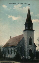 Catholic Church, Clay Center, Kans. Postcard