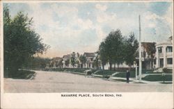 Navarre Place, South Bend, Indiana Postcard